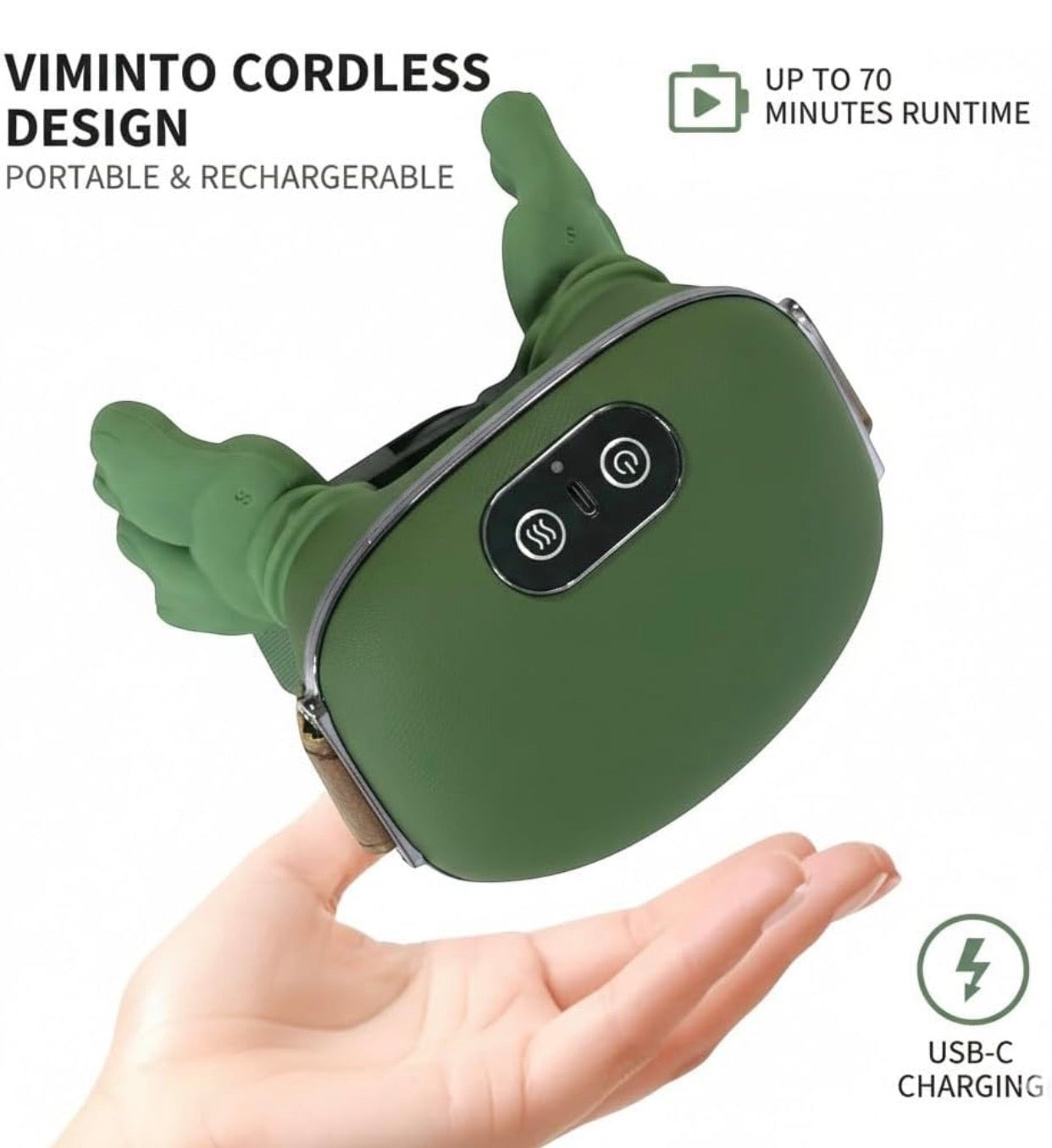 Heated Massager, Portable Shiatsu Neck and Back Massager, Electric Deep Tissue 4D Kneading Massage, Simulated Human Hand Design for Pain Relief and Muscle