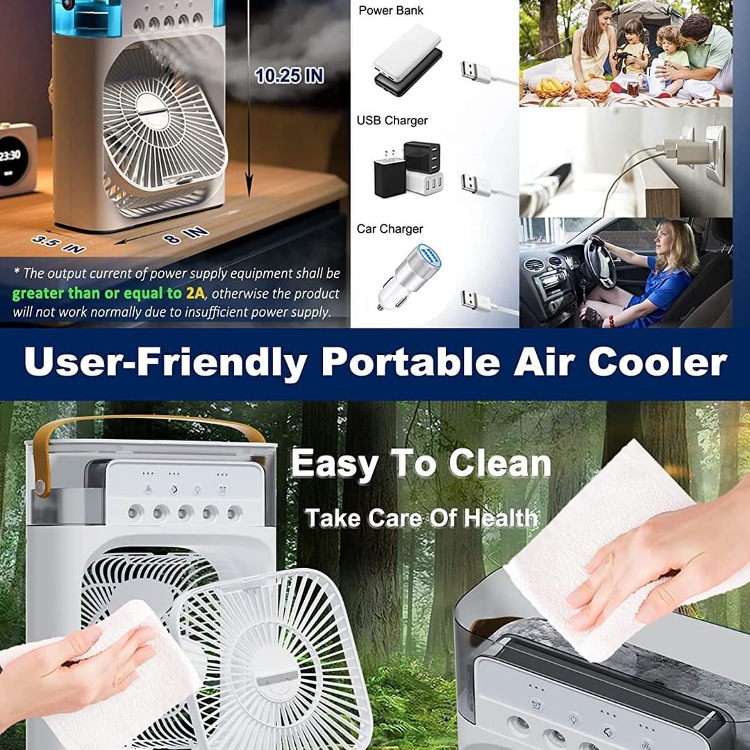 Mini Air Cooler, USB Desk Fan,