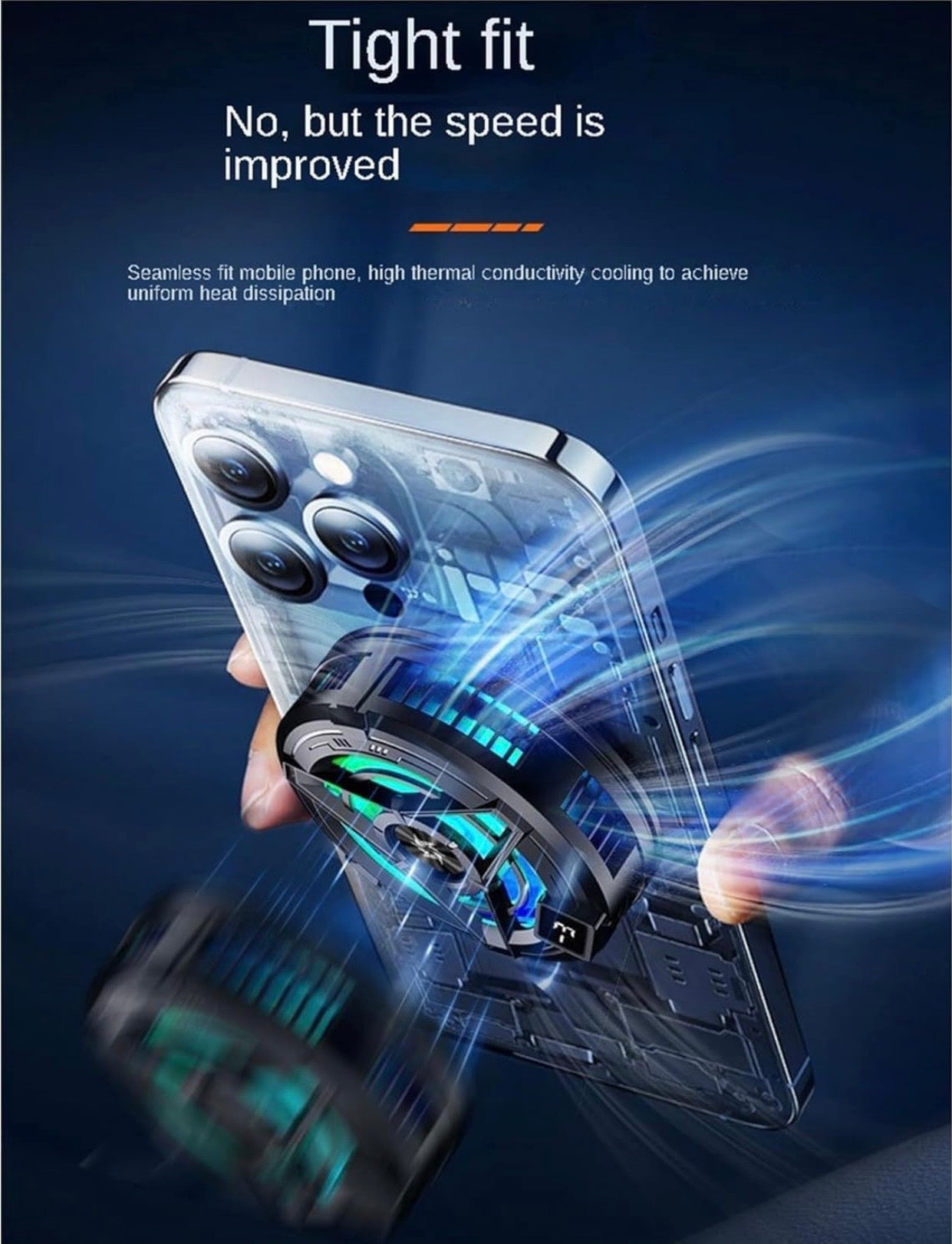 Cubonic SL-17 Magnetic Cell Phone Cooling Fan Semi-Conductor Cooling Chip, Universal Phone Semiconductor Radiator for Android/Mobiles Phones.