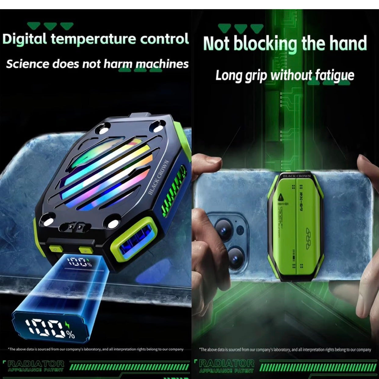 Magnetic Phone Cooler & Holder with Removable Battery | 7-Speed Semiconductor RGB Gaming Refrigeration | Portable External Radiator for Cooling Device and Smooth Working.