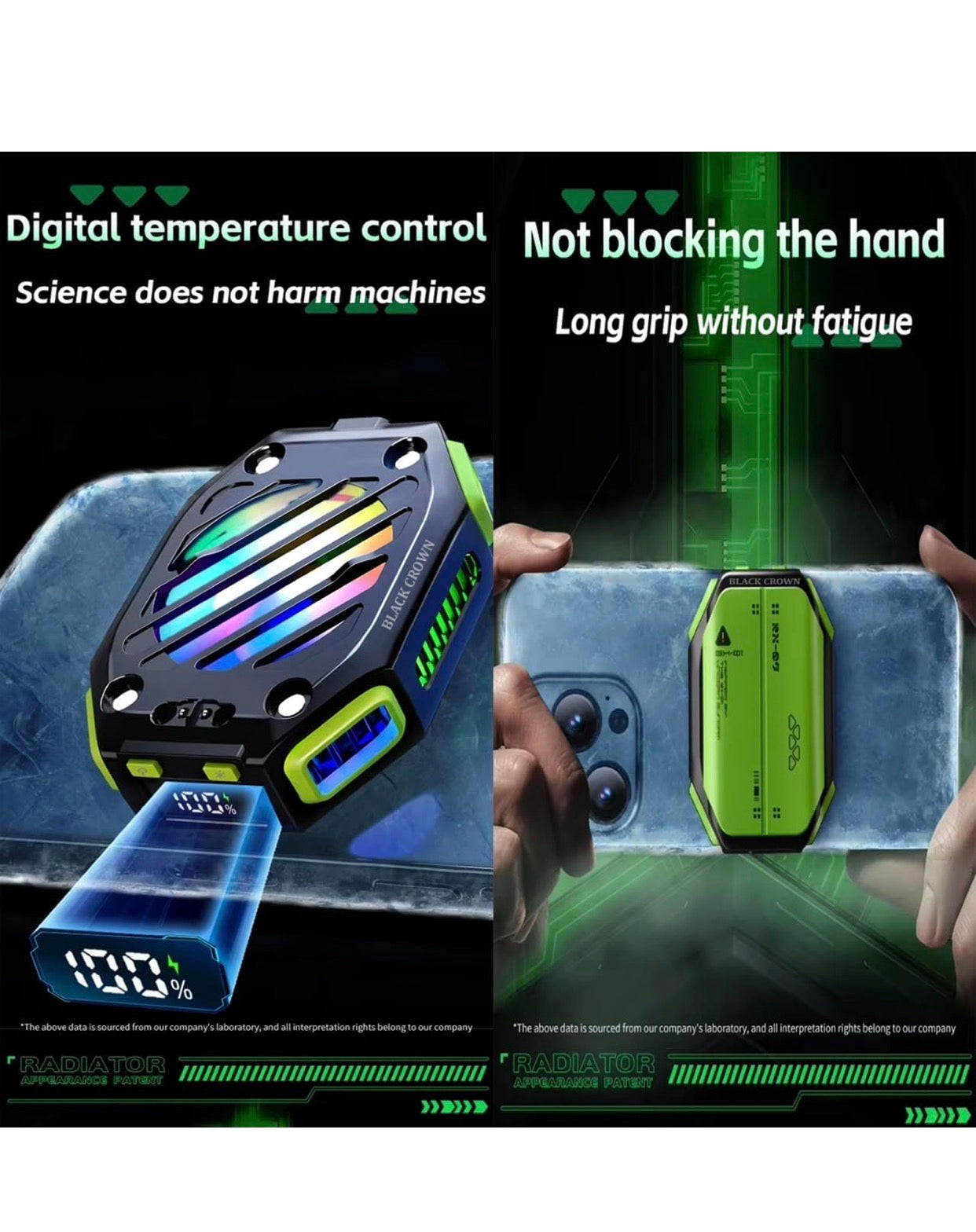 Magnetic Phone Cooler & Holder with Removable Battery | 7-Speed Semiconductor RGB Gaming Refrigeration | Portable External Radiator for Cooling Device and Smooth Working.