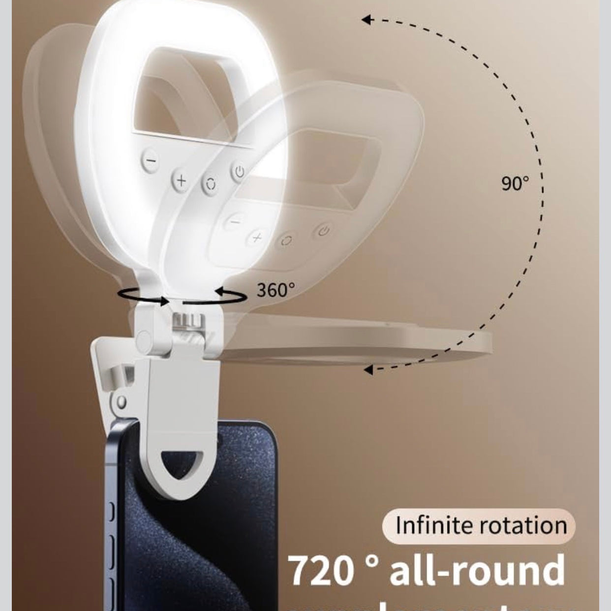 W60 clamp mini Fill Light Phone Selfie Ring Light Three Colors Mode Phone Laptop Camera Photography Video Light for Live Make up Selfie Beauty