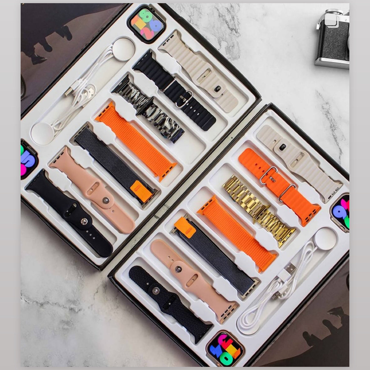 2023 latest WS-L9 7+2 ws-l9 smart watch 7in 2 straps smartwatch wireless connection call heart rate