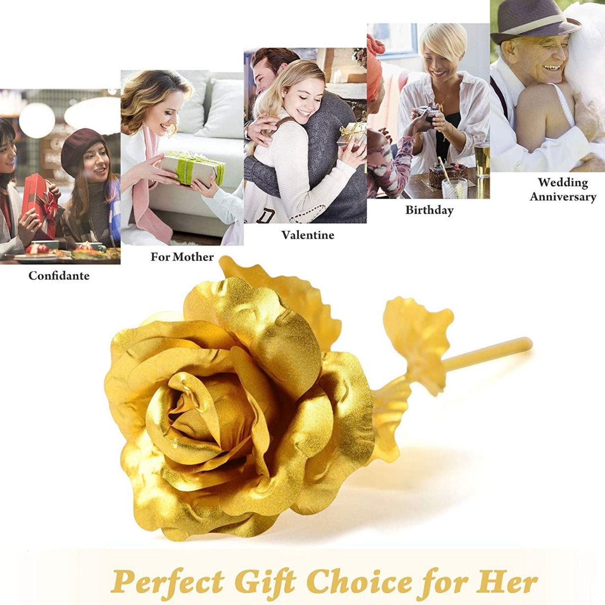 Luxury Decorative Gold Plated Artificial
Golden Rose with Box