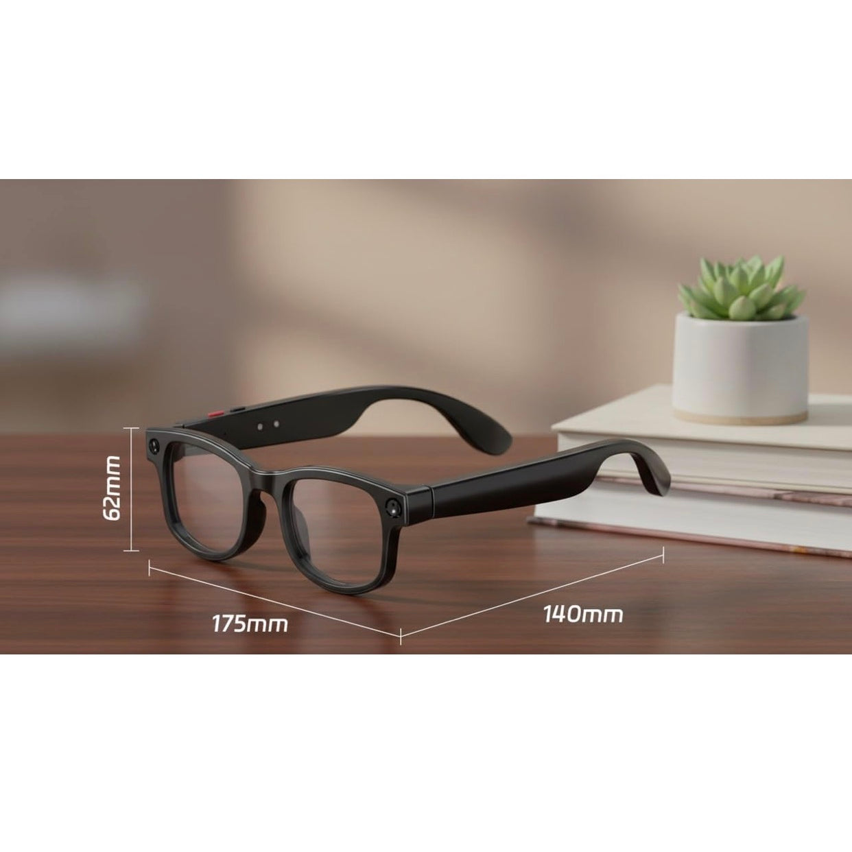 AI Video Smart Glasses for Men & Women- 8MP HD Video Recording Camera, Bluetooth Audio/Calls, Voice Assistant for Outdoor Sports & Driving