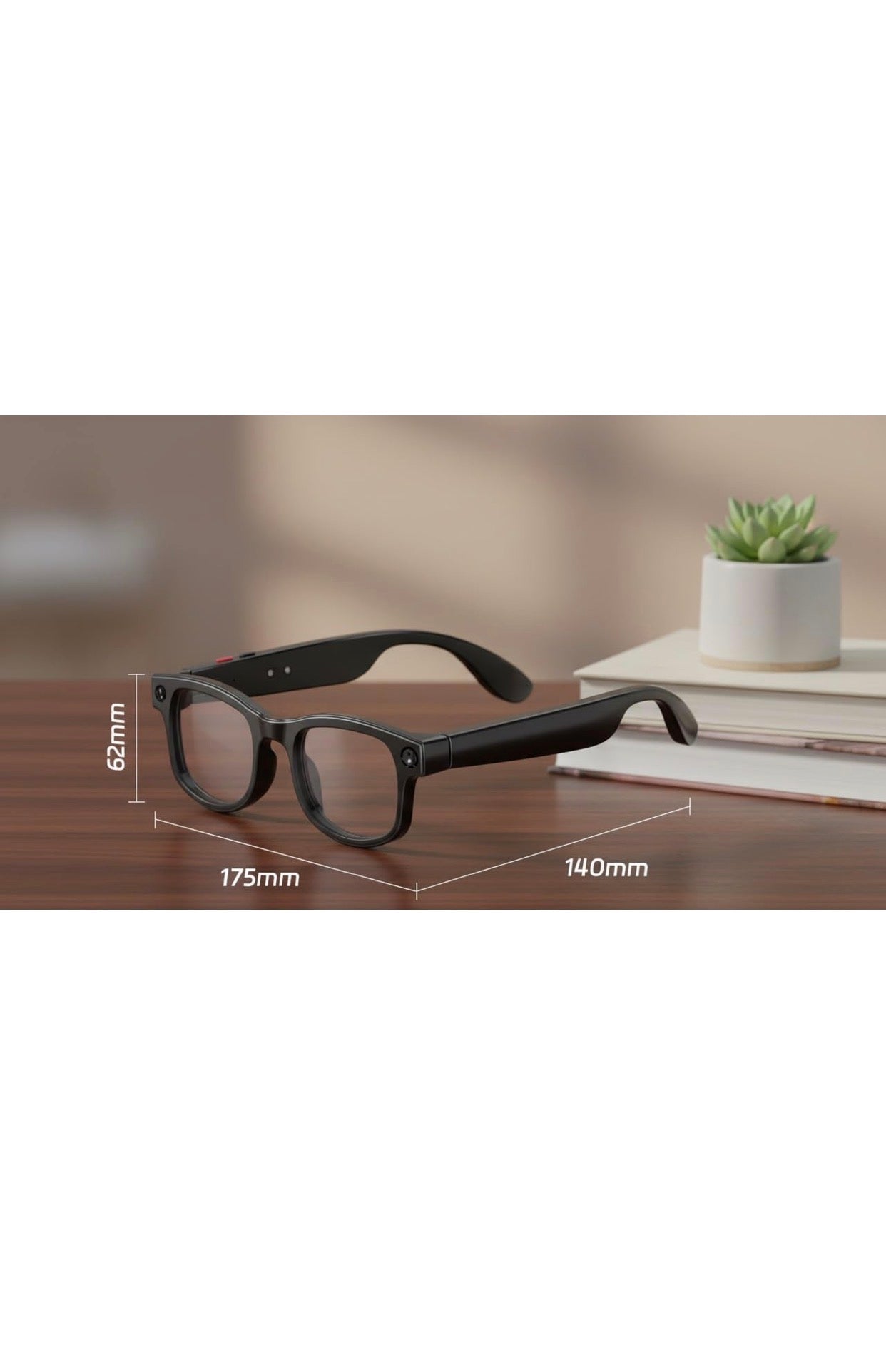 AI Video Smart Glasses for Men & Women- 8MP HD Video Recording Camera, Bluetooth Audio/Calls, Voice Assistant for Outdoor Sports & Driving