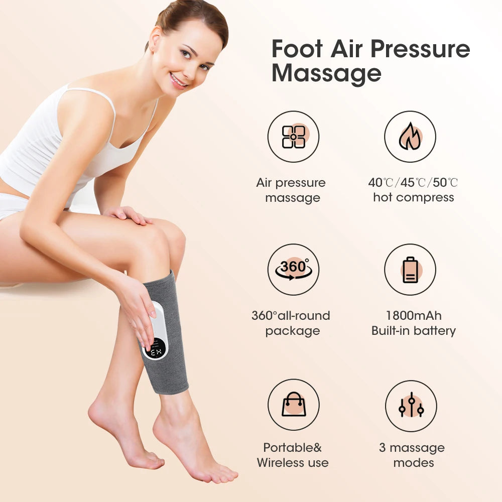 Leg Massager,Calf Massage Machine,3 Air Circulation Squeeze Massage,Heating Mode,Relax Calf Muscles,Relieve Pain,1Pair,Piece | Multicolor