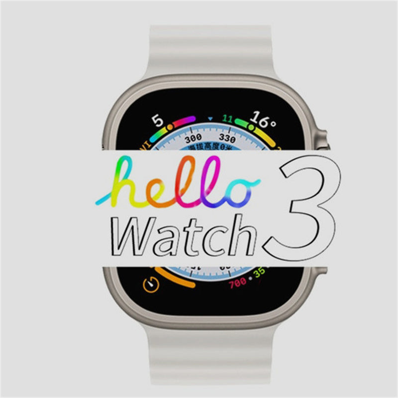 Hello Watch 3 Plus Ultra Smart Watch Men AMOLED NFC Compass Smartwatch Always on Display 4GB ROM Local Music for Android IOS New Hello watch 3 +