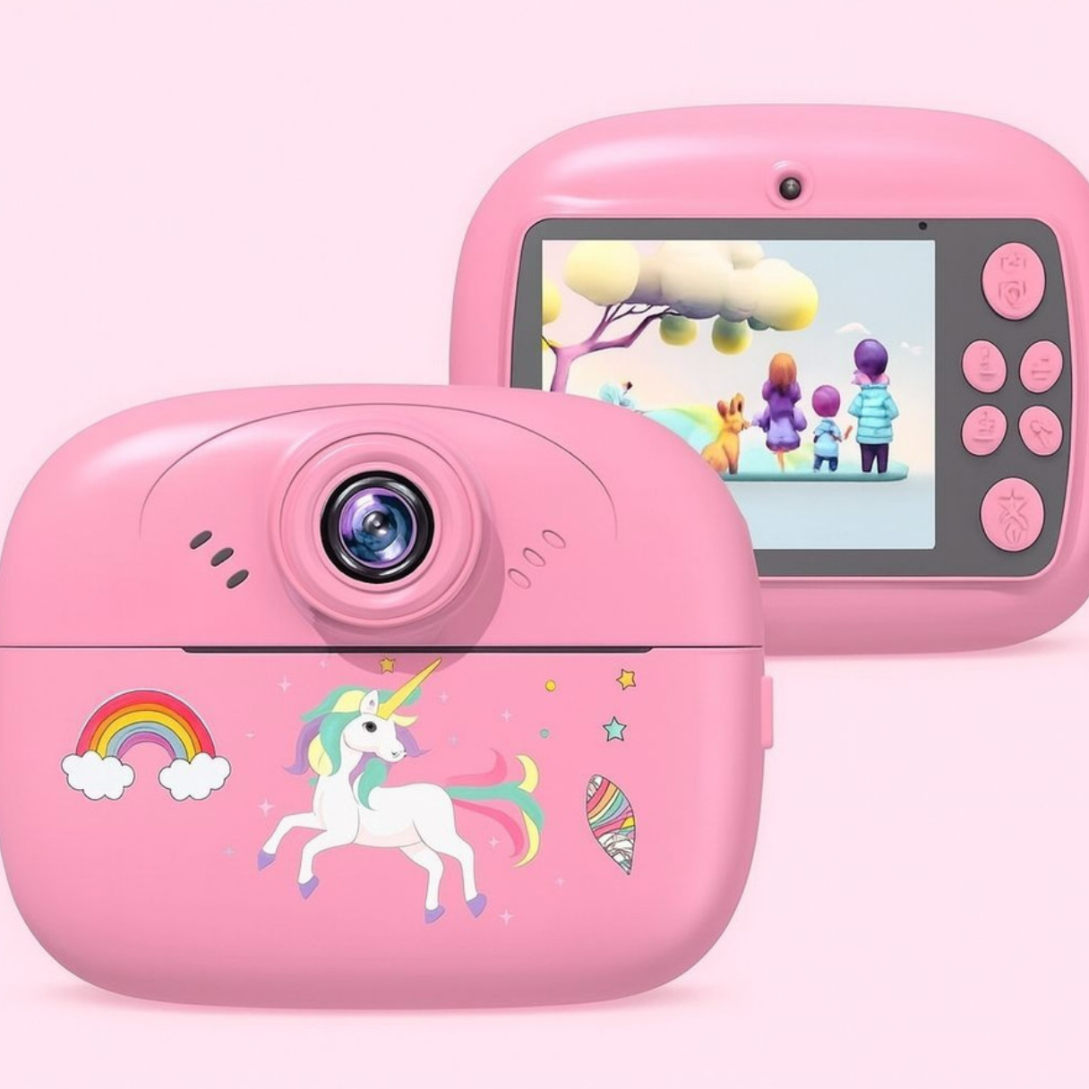 Kids Instant Digital Print Camera Mini Digital Photo with Games | Fun Learning Toy for Boys & Girls Ages 4-18 .Ideal Gift for Kids (Blue/Pink)