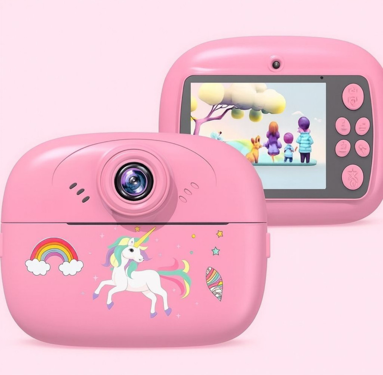 Kids Instant Digital Print Camera Mini Digital Photo with Games | Fun Learning Toy for Boys & Girls Ages 4-18 .Ideal Gift for Kids (Blue/Pink)