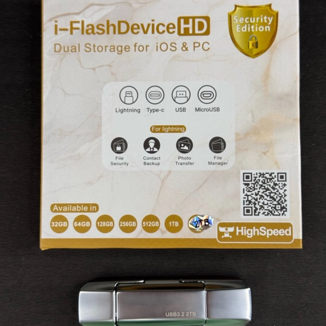 i-FlashDevice HD - High-Speed 2TB USB 3.2 Flash Drive* Dual Storage for iOS,Mac & Windows PCs