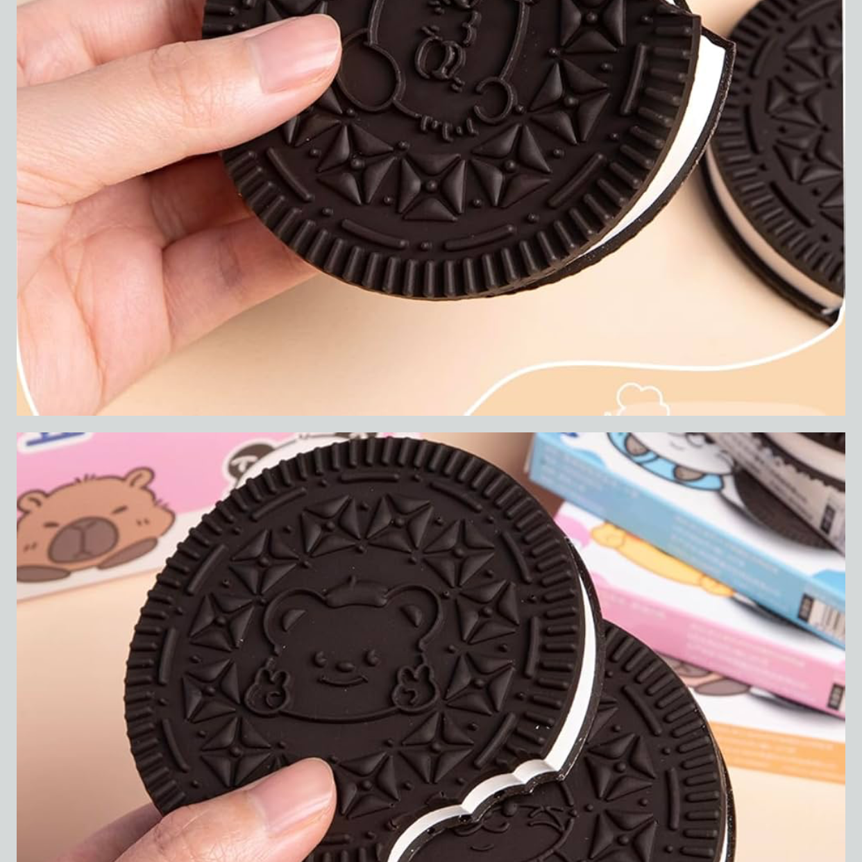 Oreio Fragrant Pocket Diary | Brown Biscuit Shapes – Mix designs Cookie,Chocolate,Style Design | Notebook Set for Writing |Gifts for kit(Pack of 2)