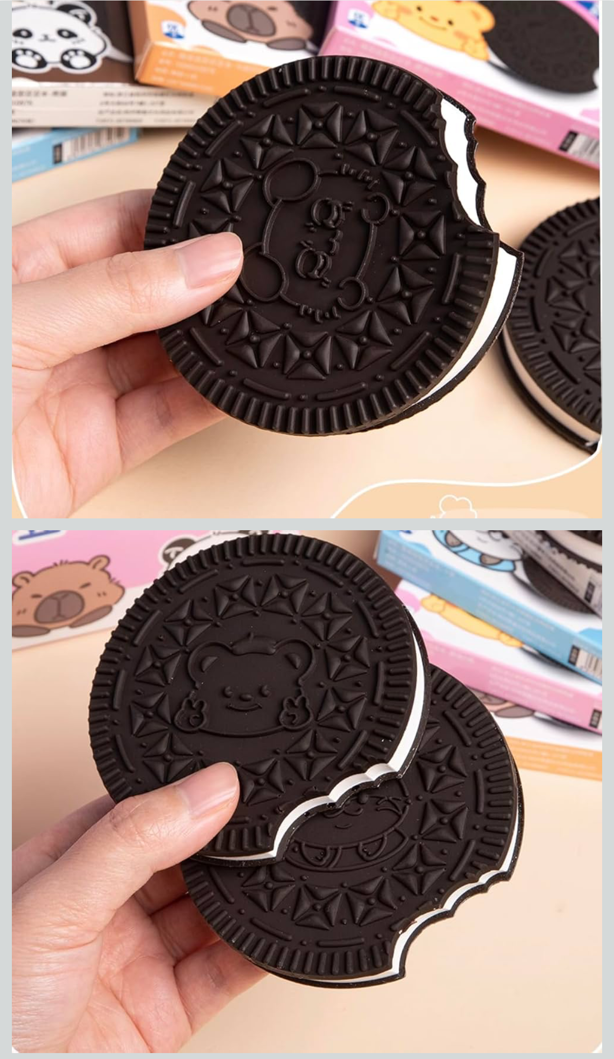 Oreio Fragrant Pocket Diary | Brown Biscuit Shapes – Mix designs Cookie,Chocolate,Style Design | Notebook Set for Writing |Gifts for kit(Pack of 2)