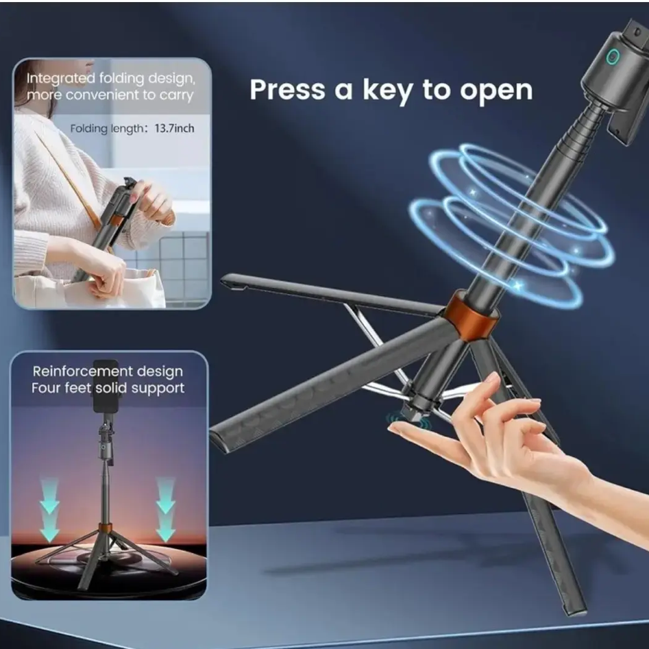 Q13 Smart Tracking Device 1.8Meter Long Al Auto Follow-Up Face Tracking Selfie Stick 360° Gimbal Tripod