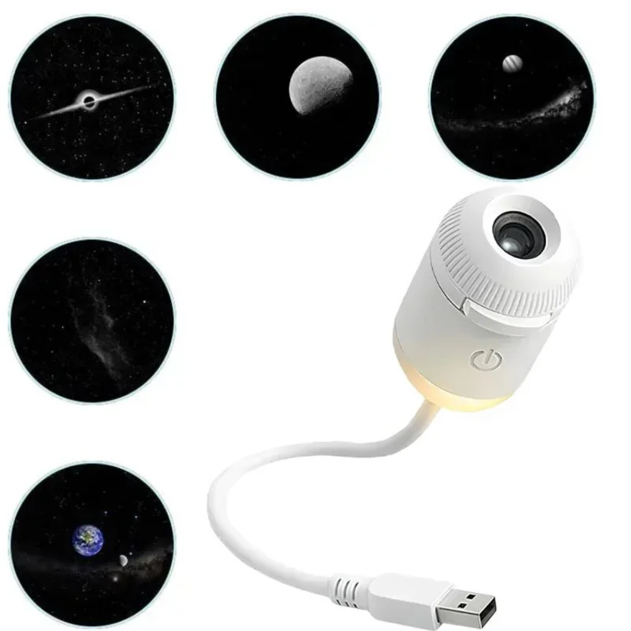 2 in 1 USB Moon Projector Lamp 6 Lenses