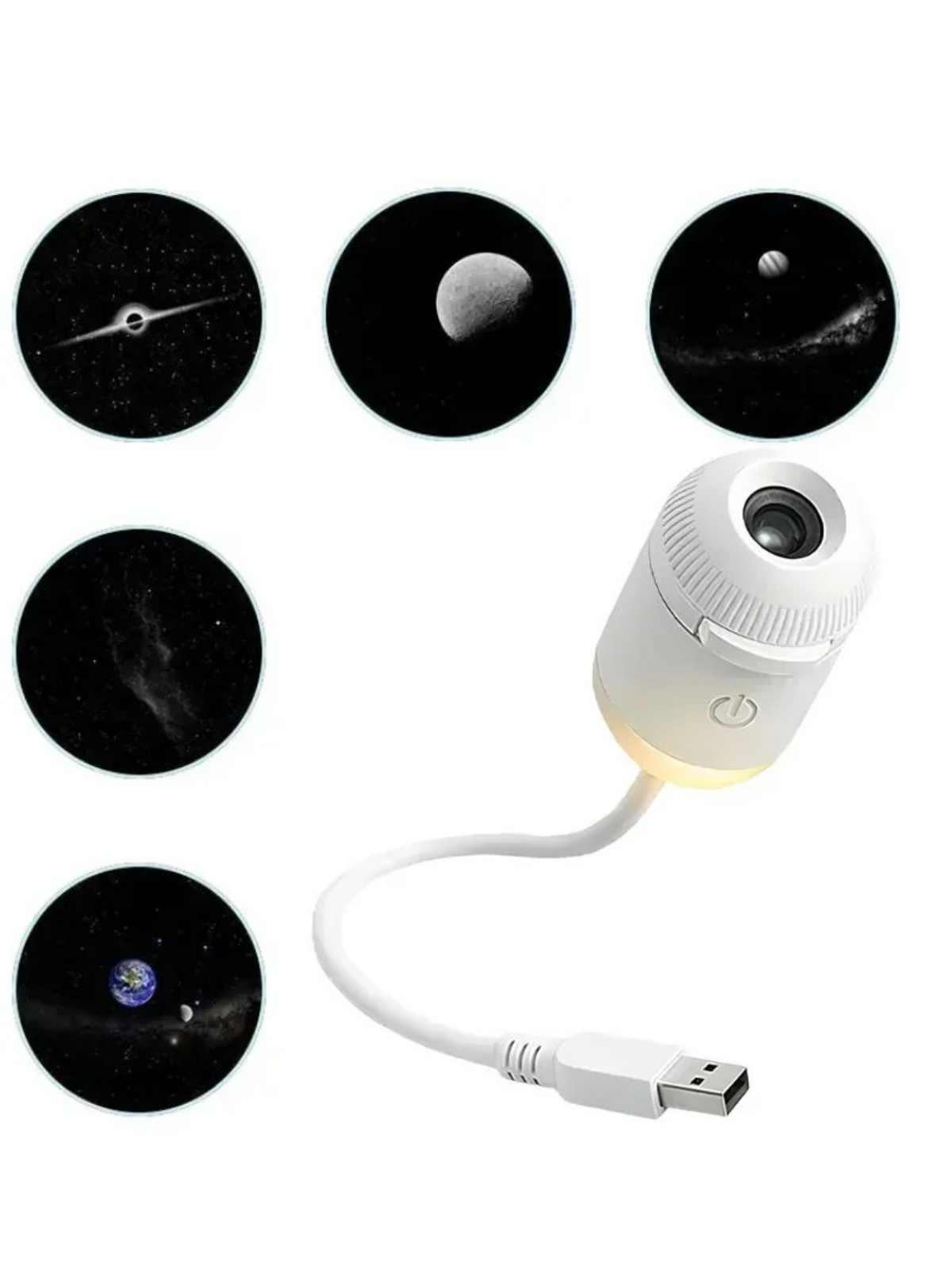 2 in 1 USB Moon Projector Lamp 6 Lenses