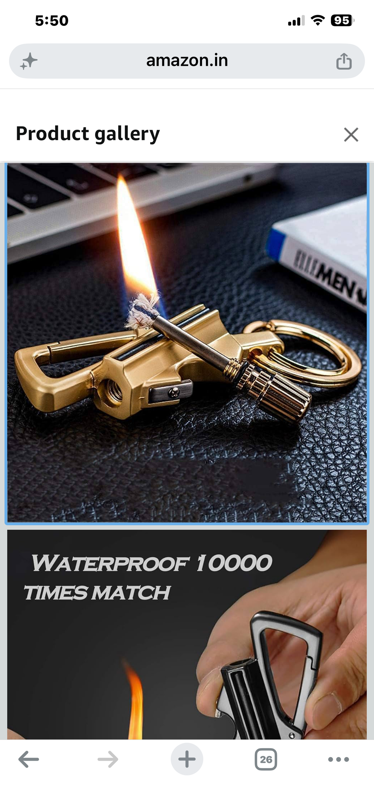 Flame Keychain Bottle Opener and Matchstick Fire Starter Great Kerosene Refillable Keychain Lighter.
