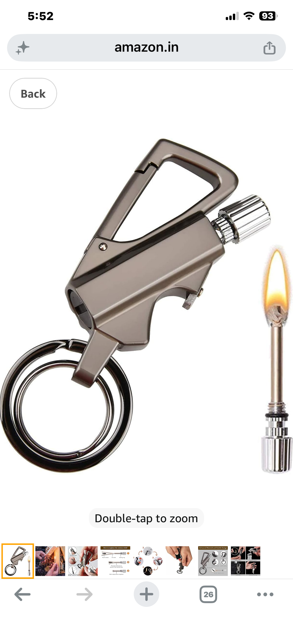 Flame Keychain Bottle Opener and Matchstick Fire Starter Great Kerosene Refillable Keychain Lighter.