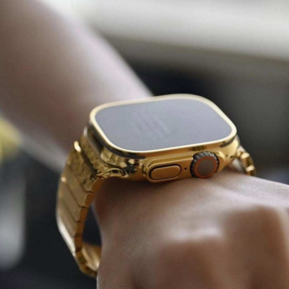 24K Gold Serie 8 Ultr Gold smartwatch wireless charging,