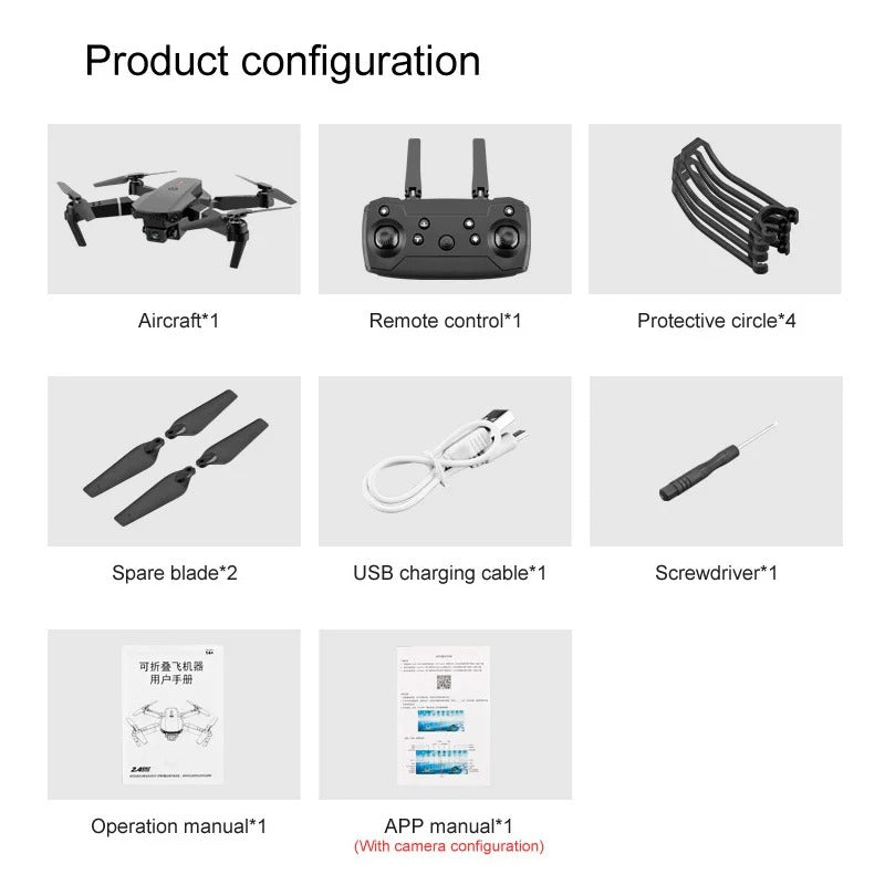Foldable Drone With HQ WiFi dual HD Camera Remote Control