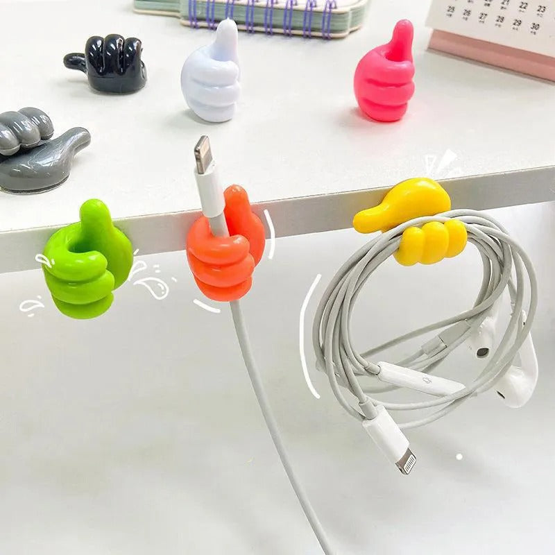 Thumb Hooks Clip Creative Silicone Thumb Key Hanger Hook Home/Office Data Cable Clip Wire Desk Organizer