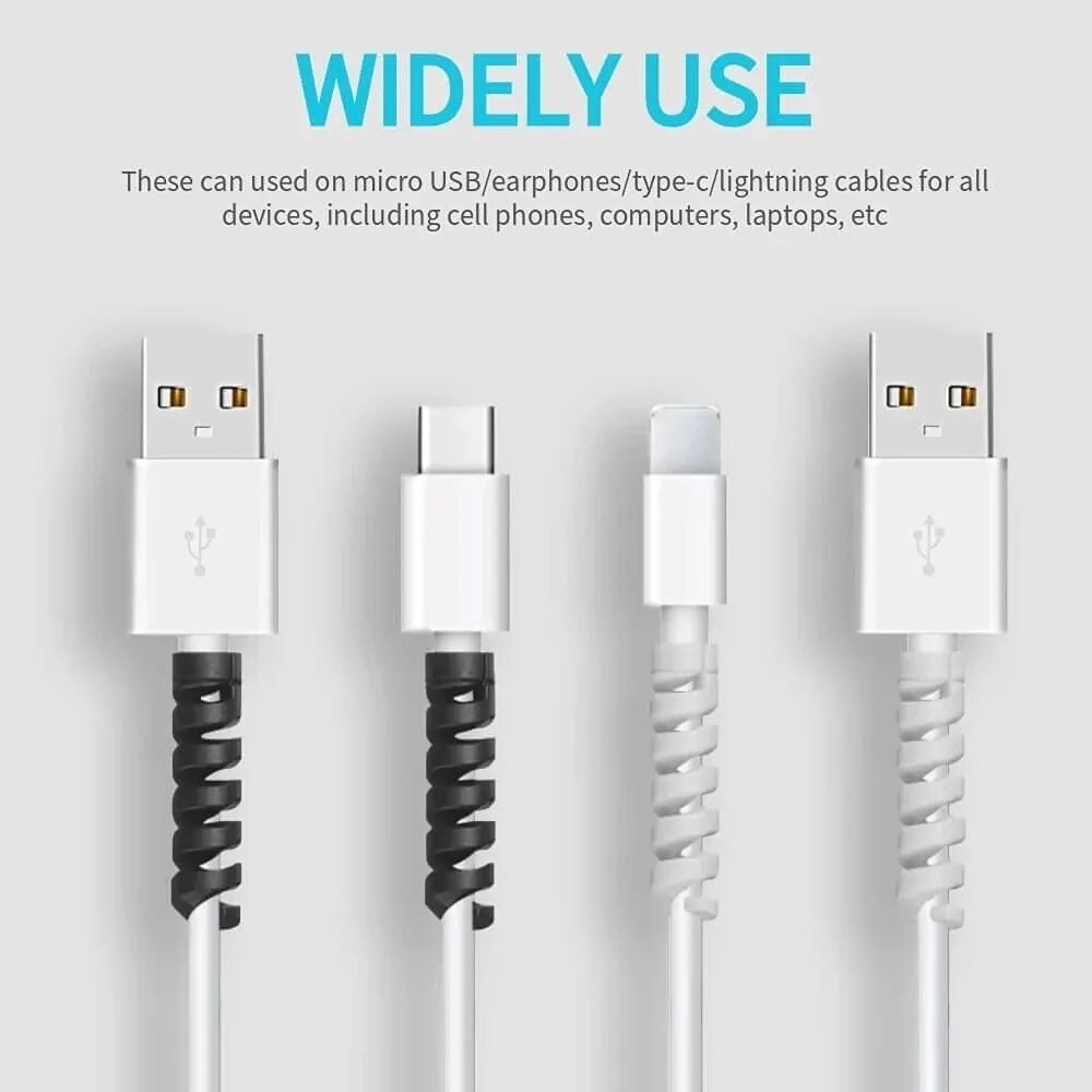 4PCS Cable Protector Silicone Bobbin Winder Wire Cord Cable Organizer Cover for Iphone Cell Phone USB Charger Cable Accessory