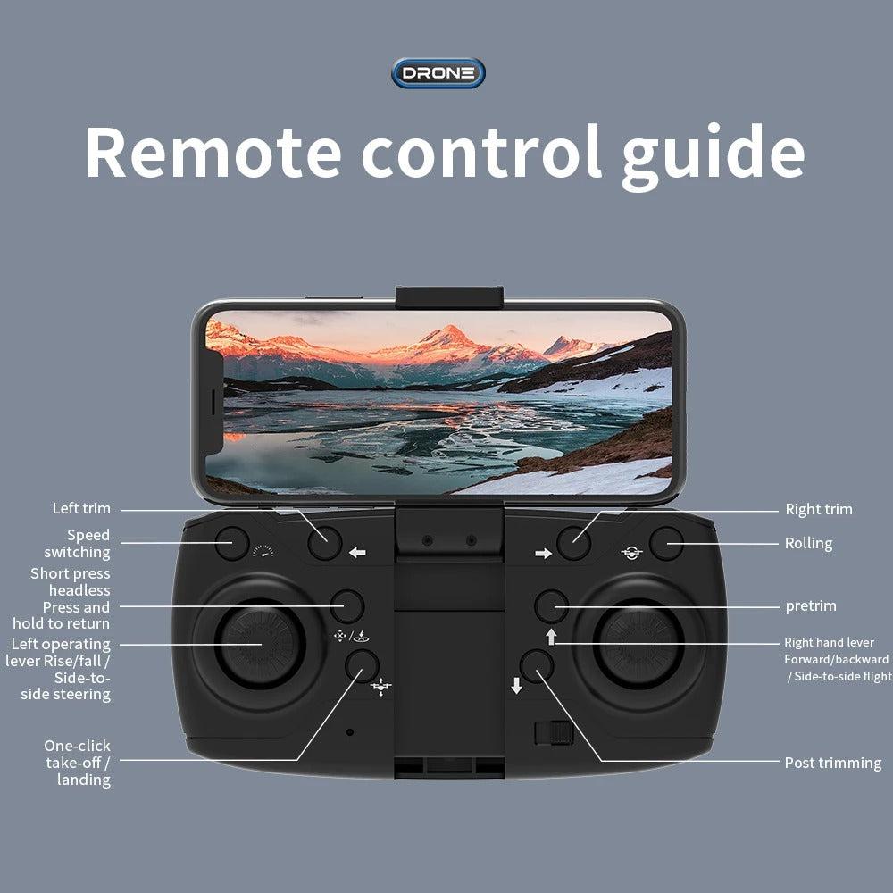 Foldable Drone With HQ WiFi dual HD Camera Remote Control