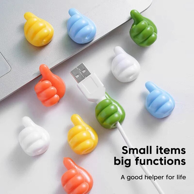 Thumb Hooks Clip Creative Silicone Thumb Key Hanger Hook Home/Office Data Cable Clip Wire Desk Organizer