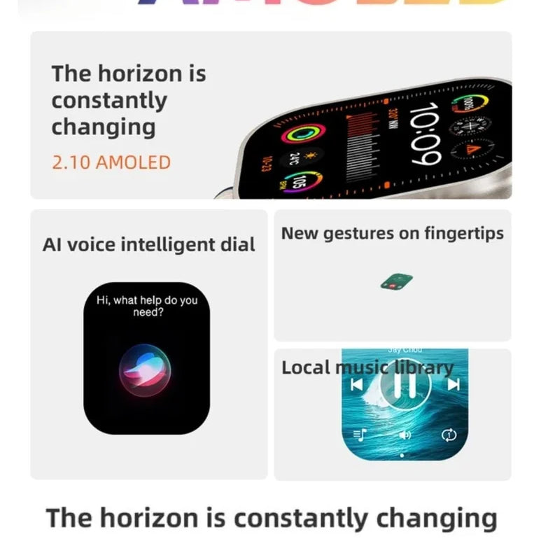 Hw69 Ultra 2 Amoled 2.01 inch Screen Zinc Alloy Chat GPT Series 9 Ultra 2 BT Call Smart Watch HW69 Ultra 2Amoled Screen 1GB ROM Local music game ChatGPT Compass, Bluetooth