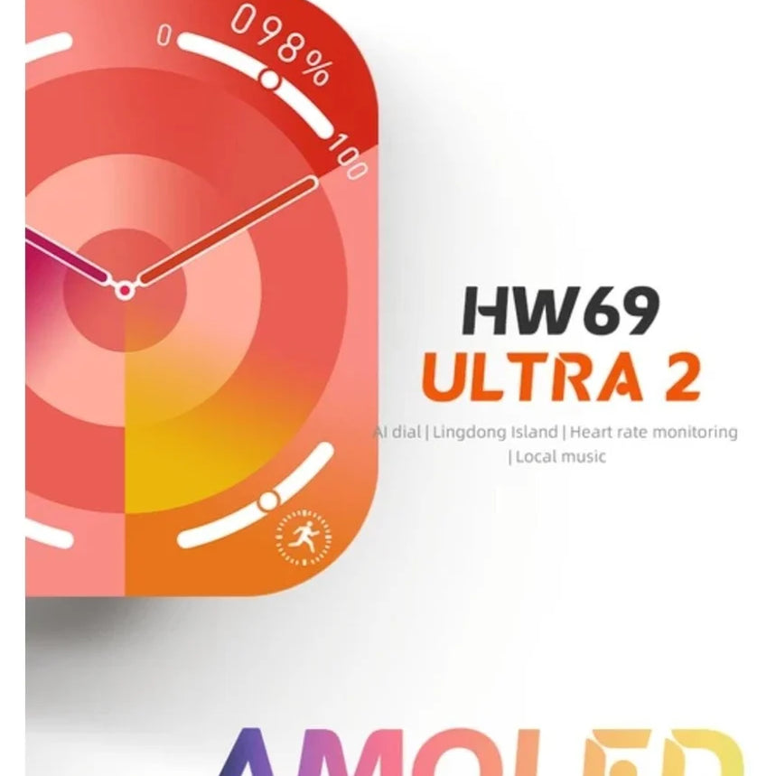 Hw69 Ultra 2 Amoled 2.01 inch Screen Zinc Alloy Chat GPT Series 9 Ultra 2 BT Call Smart Watch HW69 Ultra 2Amoled Screen 1GB ROM Local music game ChatGPT Compass, Bluetooth