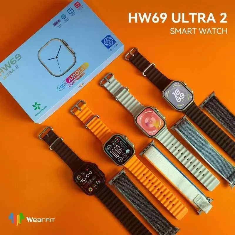 Hw69 Ultra 2 Amoled 2.01 inch Screen Zinc Alloy Chat GPT Series 9 Ultra 2 BT Call Smart Watch HW69 Ultra 2Amoled Screen 1GB ROM Local music game ChatGPT Compass, Bluetooth